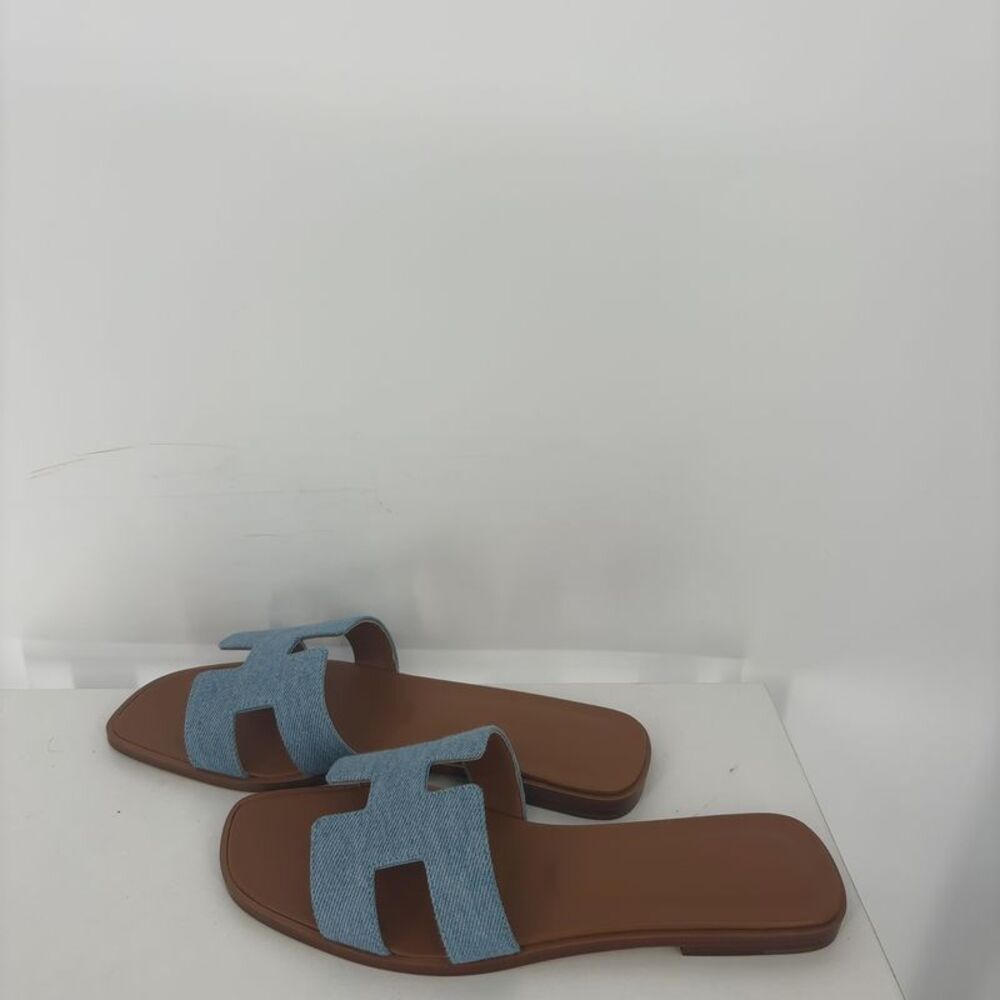 Hermes Denim Fabric Sandals - Picture 2 of 7